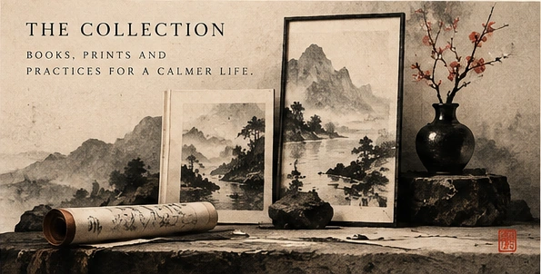 Series of Wisdom books and ink art prints concept